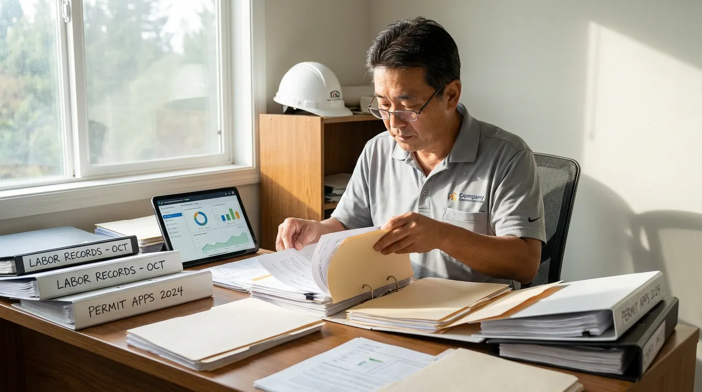 建設業許可申請での人工関連書類と適正管理