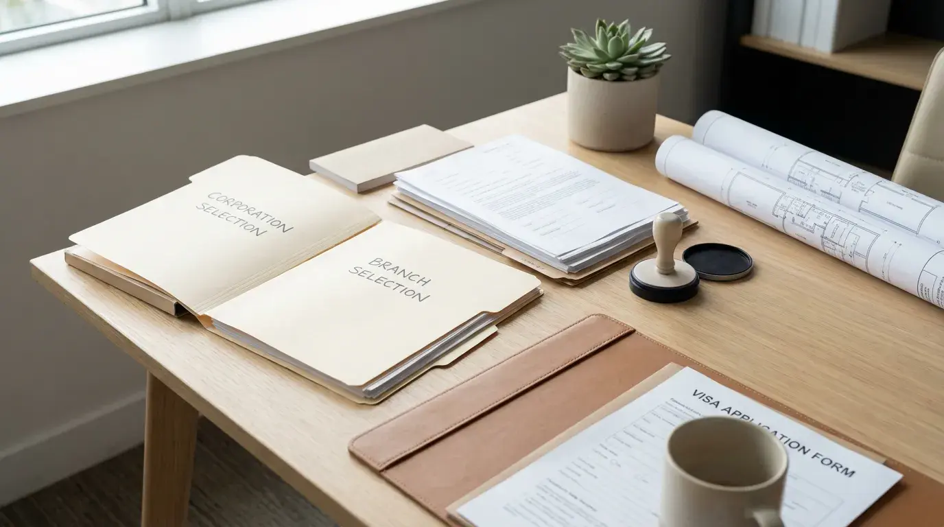 日本法人・支店の選択と在留資格の関係