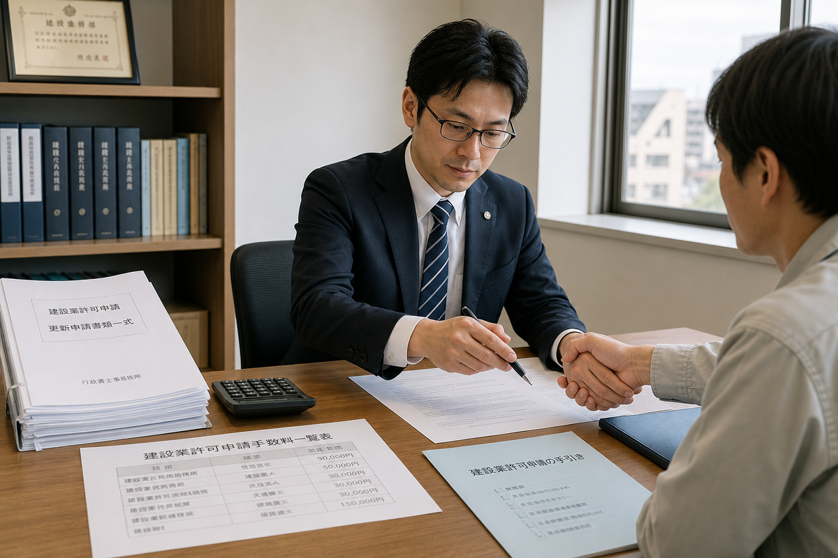 建設業許可 更新 - 手数料の内訳と行政書士への依頼判断