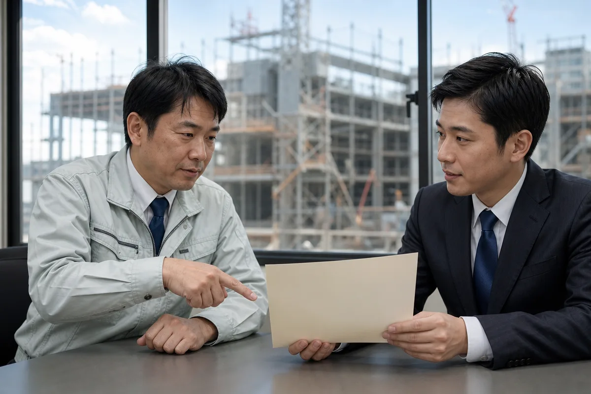 保証書を確認する日本人担当者ら 公共工事 前払金 4割 根拠の制度解説