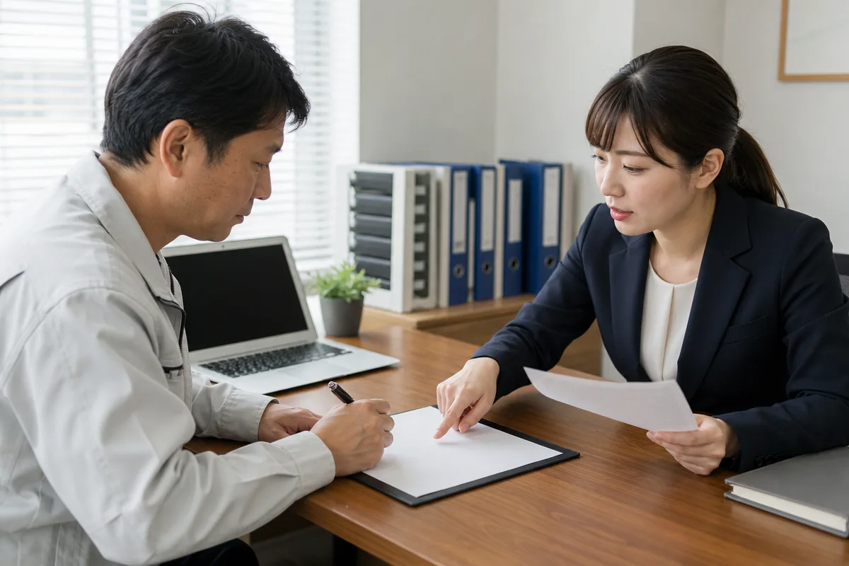 兵庫県 建設業許可の申請書類を行政書士と確認する事業者