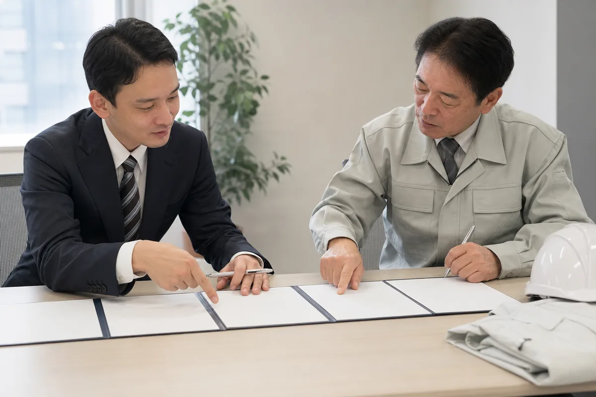 大阪府 建設業 許可の主要要件を行政書士と建設事業者が確認する場面